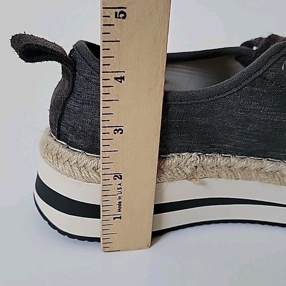 Reef Arvo Sneakers 7 Black Canvas Low Top Lace Up Platform Athleisure Casual - Picture 7 of 11
